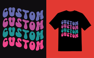 Retro wavy t shirt design vector file.