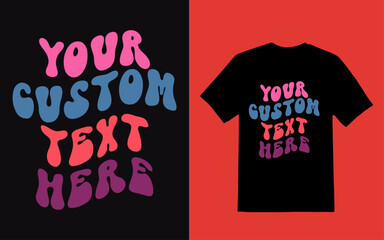 Retro wavy t shirt design vector file.