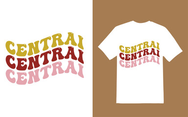 Retro wavy t shirt design vector file.