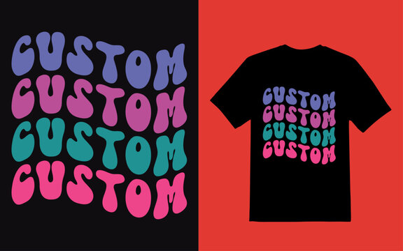Retro wavy t shirt design vector file.