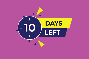 10 days left countdown template, 10 day countdown left banner label button eps 10  
