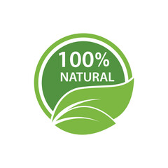 Natural Label Isolated , Vector Illustration