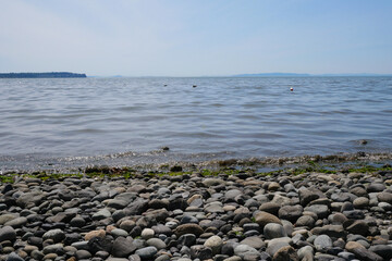 Fototapeta na wymiar View of the Pacific Ocean as seen from Birch Bay in Washington State, USA