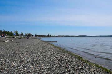 View of the Pacific Ocean as seen from Birch Bay in Washington State, USA