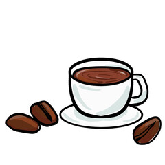 Obraz premium coffee cup and beans