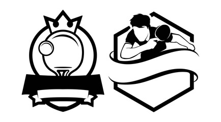Set of table tennis logo template. Ping-pong logo vector illustration