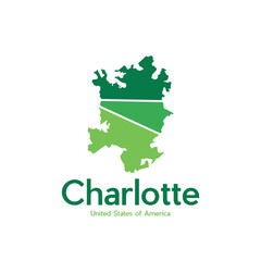 Charlotte City Map Geometric Creative Logo