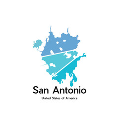 Map Of San Antonio City Geometric Creative Logo