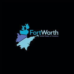 Fort Worth City Map Illustration Creative Design