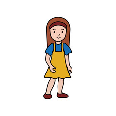 Family kids girl boy vector character