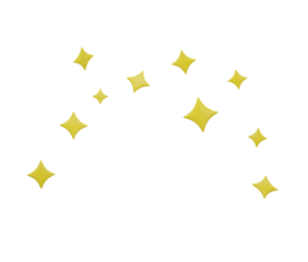 Blink yellow decoration like stars with no background