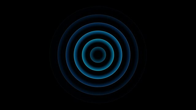 Blue circle wave diffusion animation, alpha channel