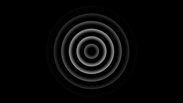White circle waveform diffusion animation, alpha channel