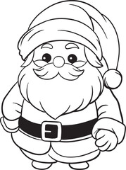 Santa Claus. Christmas coloring page for kids.