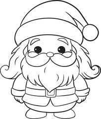 Santa Claus. Christmas coloring page for kids.
