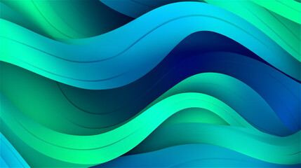 Fototapeta premium Generative AI, Blue and Green Digital Abstract Pattern for Environmental Awareness