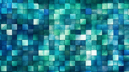 Generative AI, Blue and Green Digital Abstract Pattern for Environmental Awareness