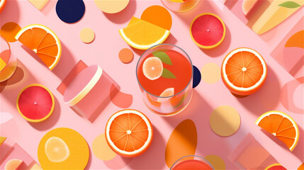 Generative AI, Pink and Orange Digital Abstraction for Food and Drink Posts