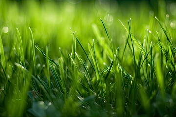 close up of green and fresh grass