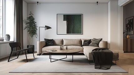 Harmony in Simplicity: A Cozy Minimalistic Living Room 2. Generative AI