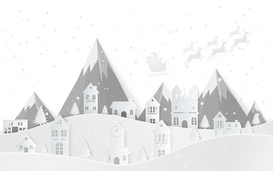 Obraz na płótnie Canvas The flat vector winter scene design of mountains