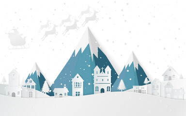 The flat vector winter scene design of mountains