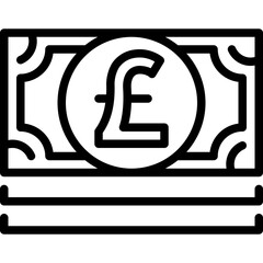 pound bill line icon