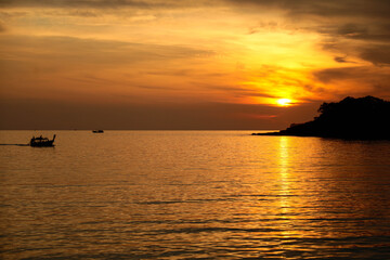 Naklejka na ściany i meble Sunset at Koh Kood island in thailand