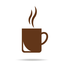Simple vector coffee icon isolated on white background