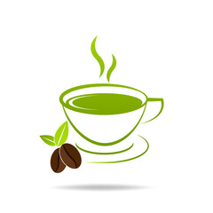 Simple vector coffee icon isolated on white background