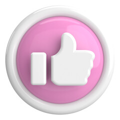 Like button. Like icon. 3D illustration.