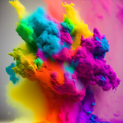 Colorful rainbow holi paint splash, color powder explosion,