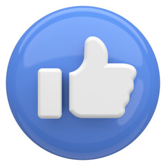 Like button. Like icon. 3D illustration.