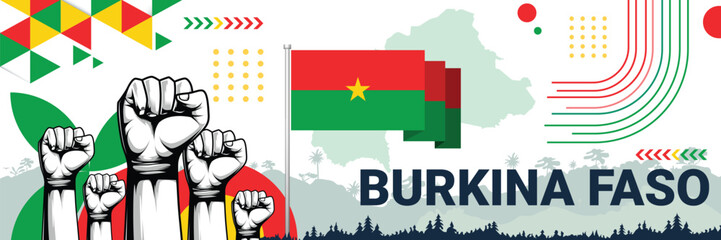 Celebrate Burkina Faso independence in style with bold and iconic flag colors. raising fist in protest or showing your support, this design is sure to catch the eye and ignite your patriotic spirit!