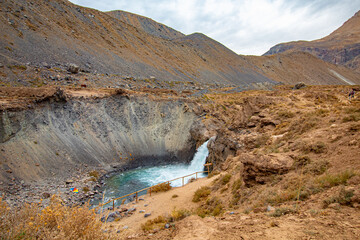 cachoeira Cajón del Maipo e Embalse El Yeso, Chile cordilheira dos Andes, Santiago, Chile