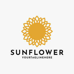 modern sun flower logo design template