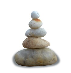 Fototapeta na wymiar stack of stone zen isolated on white
