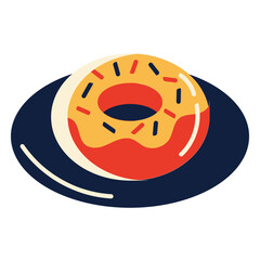 Fototapeta premium Donut Flat Art
