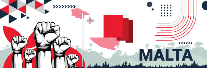 Celebrate Malta independence in style with bold and iconic flag colors. raising fist in protest or showing your support, this design is sure to catch the eye and ignite your patriotic spirit!