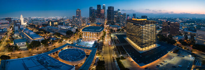 Los Angeles CA architecture at dusk
