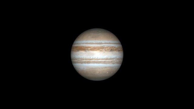 3d realistic, planet  Jupiter  rotation animation  