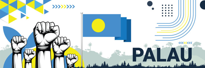 Celebrate Palau independence in style with bold and iconic flag colors. raising fist in protest or showing your support, this design is sure to catch the eye and ignite your patriotic spirit!