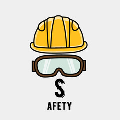 illustration vector of safety helmet with glasses perfect for symbol,sign,etc.