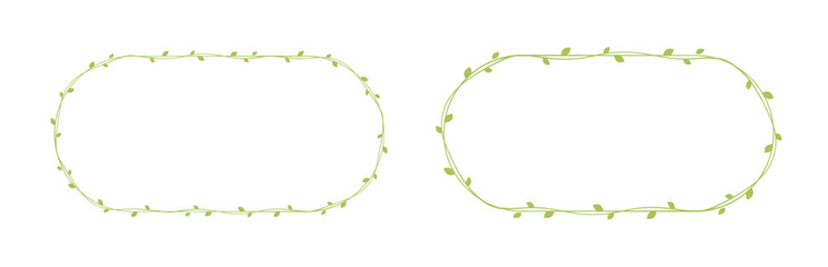 Green vine frames and borders set, floral botanical design element vector illustration © Aletheia Shade