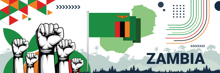 Celebrate Zambia independence in style with bold and iconic flag colors. raising fist in protest or showing your support, this design is sure to catch the eye and ignite your patriotic spirit!