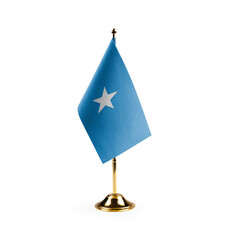 Small national flag of the Somalia on a white background