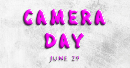 Happy Camera Day, June 29. Calendar of May Water Text Effect, design