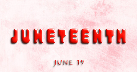 Happy Juneteenth, June 19. Calendar of May Water Text Effect, design