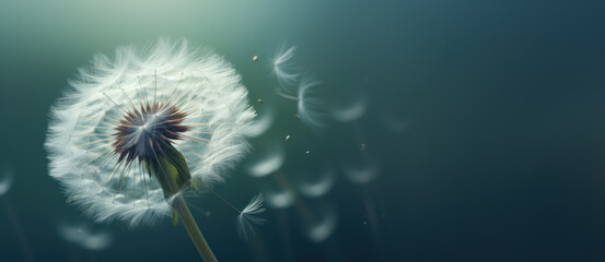 Dandelion with Flying Seeds