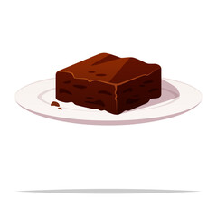 Chocolate brownie vector isolated illustration